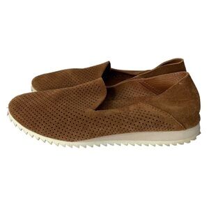 Pedro Garcia Cristiane Loafer Flat Tobacco Brown Size 7.5 Perforated Suede